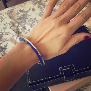 Royal Blue & Gold Stretch Bracelet Bangle Cuff